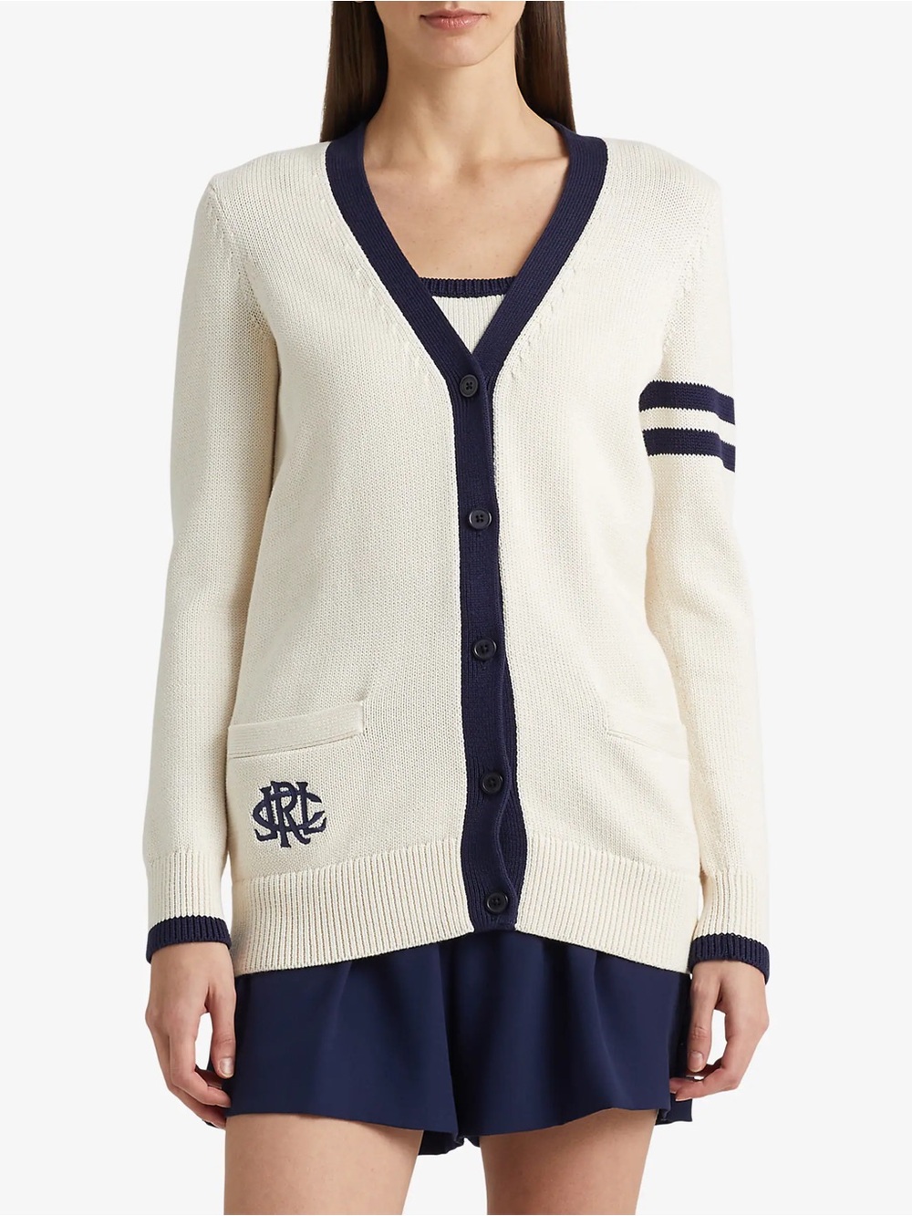 Lauren Ralph Lauren Vonzia long sleeve Two Tone cardigan Size Medium